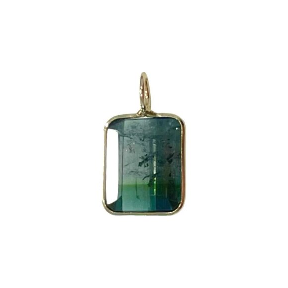 Solid 14K Yellow Gold Bicolor Tourmaline - Picture 4 of 5